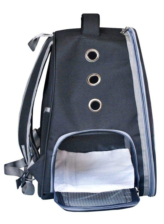 Risan Pets Pet Backpack Transparent Cat & Small Dog Puppy Kitty Shihtzu Carriers for Breathable Airline Travel Approved Air Ventilation Backpack Size 17 × 13 × 11 inch(Black) - Image 2