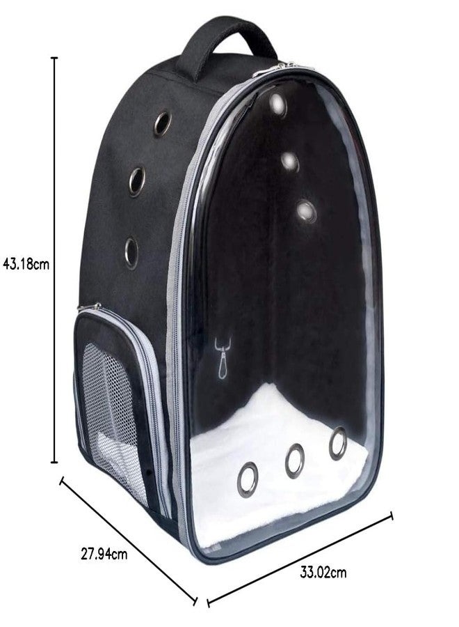 Risan Pets Pet Backpack Transparent Cat & Small Dog Puppy Kitty Shihtzu Carriers for Breathable Airline Travel Approved Air Ventilation Backpack Size 17 × 13 × 11 inch(Black) - Image 3