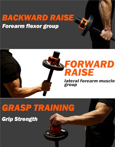 Fitarc Wrist Bar,Forearm Strengthener,Wrist Curl Bar for 2 Inch Olympic Plate,Grip Strength Trainer, Wrist Bar,Wrist Rotation Exerciser,Wrist Forearm Strengthener - Image 5