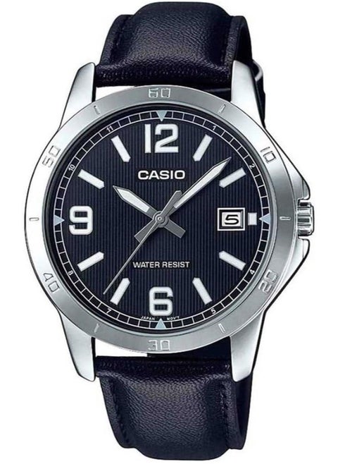 Men's Leather Analog Watch MTP-V004L-1BUDF - 41.5 mm