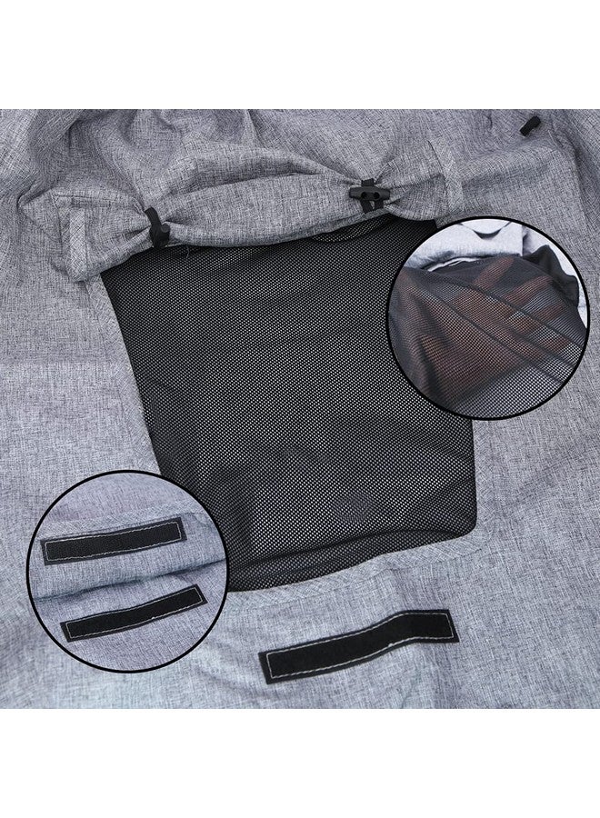 Apol Pram Sunshade Sun Cover, Sun Shade Stroller for Baby, Universal Waterproof Stroller Sunshade Cover Anti-UV with Viewing Window for Stroller(Grey) - Image 4