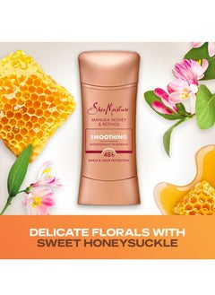 SheaMoister SheaMoisture Desodorante antitranspirante en barra suavizante miel de manuka y retinol para protección contra el sudor y el olor 48HR sin parabenos y sin aceite mineral 74ml  - Image 4