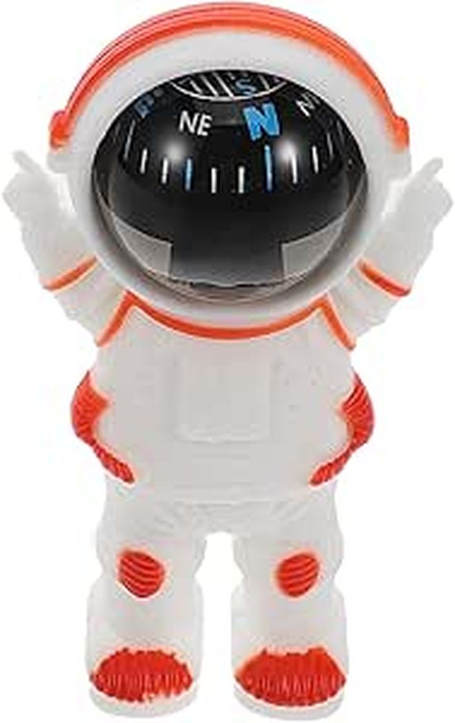 Orange Astronaut Car Compass High Precision Dashboard Mini Vehicle Decor - Image 1