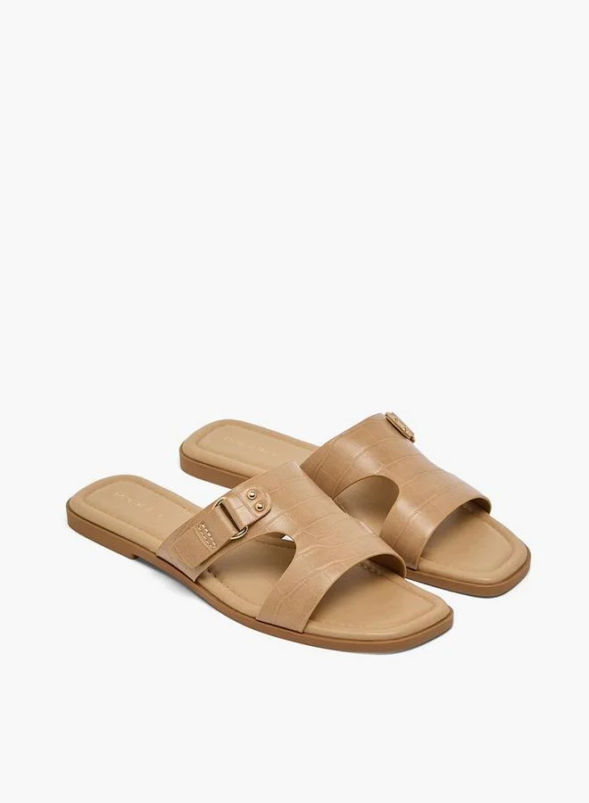 بابريكا Women Buckle Accent Flat Sandals