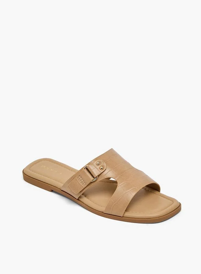بابريكا Women Buckle Accent Flat Sandals