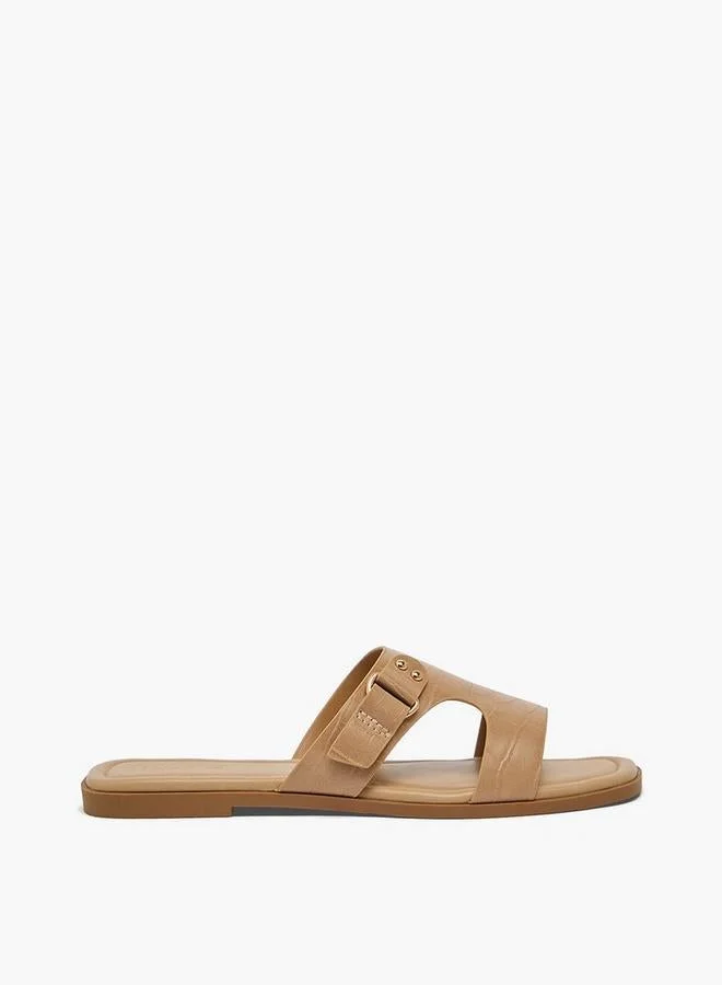 بابريكا Women Buckle Accent Flat Sandals
