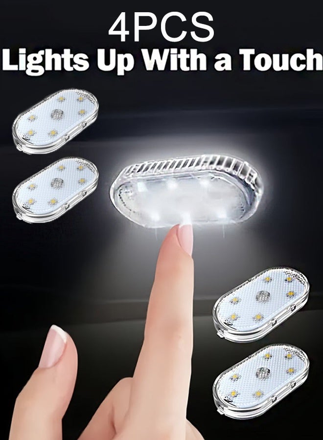 4 Pcs Car Interior Lights Wireless LED USB Chargeable Ceiling Lamps Hand Reading Light and Door Light,For Night Time Illumination Car Interior design - Image 1