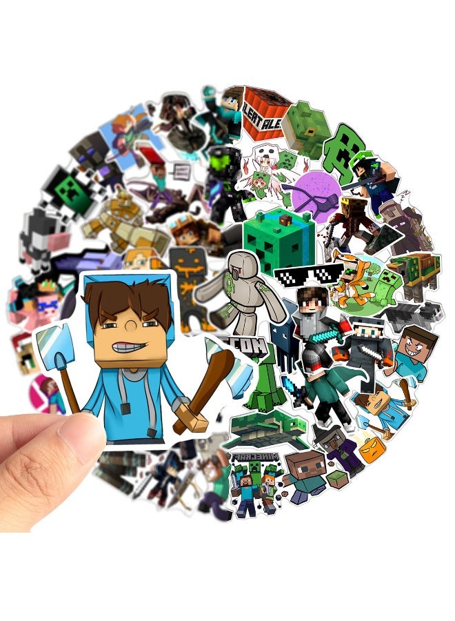 50-Piece Minecraft Stickers, Vinyl Waterproof Art Stickers for Laptop,Skateboard, Water Bottles,Computer,Phone,Guitar,Cartoon Stickers for Kids Teens Adult - Image 4
