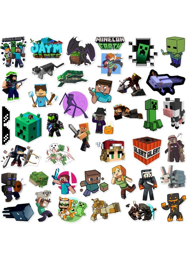 50-Piece Minecraft Stickers, Vinyl Waterproof Art Stickers for Laptop,Skateboard, Water Bottles,Computer,Phone,Guitar,Cartoon Stickers for Kids Teens Adult - Image 3