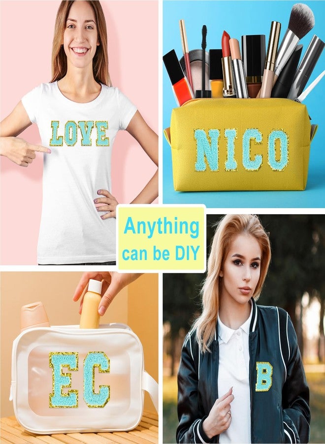 ASTARON 26 Pcs Self Adhesive Letter Patches Chenille Letters Stickers, A-Z Embroidered Applique Patches Alphabet Cloth Patch for Clothes, Bags, Hat, Phone Case, DIY Accessories (Lake Blue) - Image 5