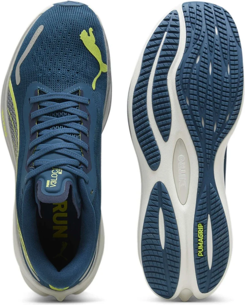 بوما Men's Ocean Tropic-Lime Pow- Silver Velocity Nitro 3 Green Men's Walking and Running Shoes
