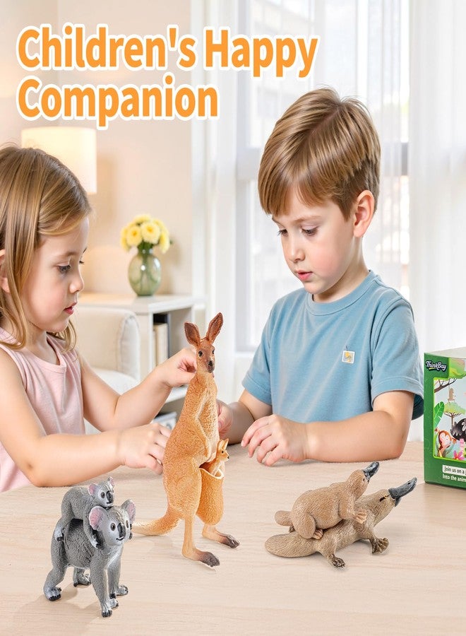 THINKBAY 6PCS Australian Animal Figurines Family Toys for Kids, Zoo Safari Animal Figure, Includes Koala,Kangaroo,Platypus Figures with Cubs, Birthday Gift Party Favors Cake Toppers for Boy Girl - Image 2