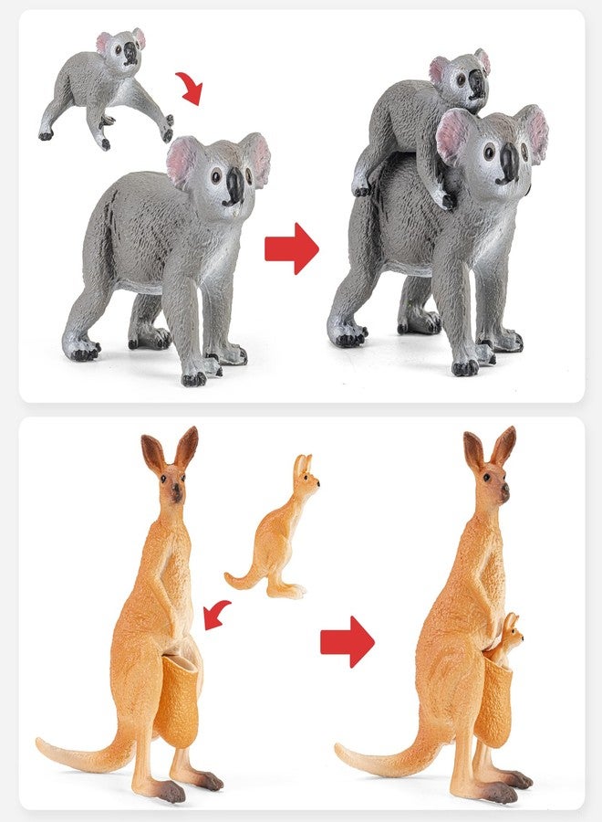 THINKBAY 6PCS Australian Animal Figurines Family Toys for Kids, Zoo Safari Animal Figure, Includes Koala,Kangaroo,Platypus Figures with Cubs, Birthday Gift Party Favors Cake Toppers for Boy Girl - Image 4