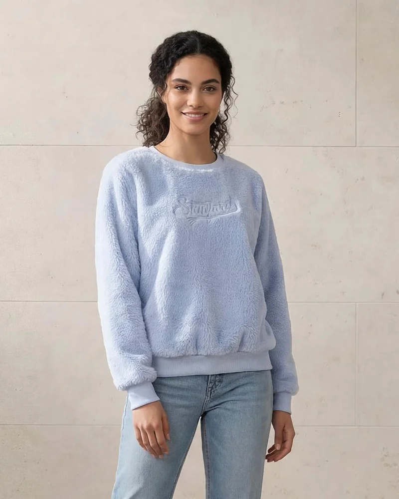 Redtag Women Blue Printed Sweatshirt