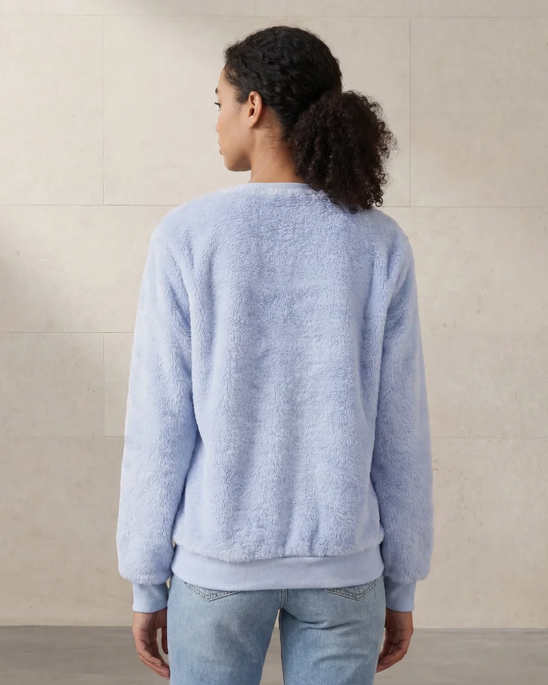 Redtag Women Blue Printed Sweatshirt