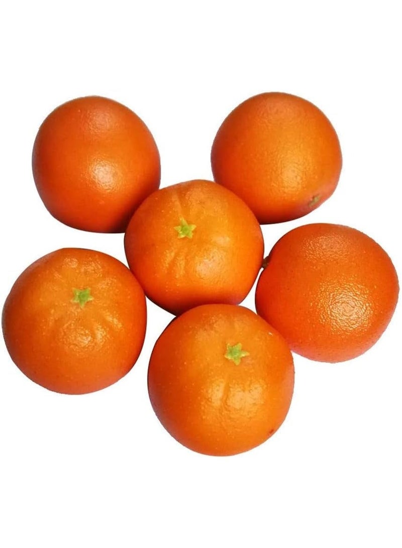 LATIFA 6 Pcs Lifelike Artificial Orange Tangerine Fruits Model for Home Kitchen Party Decoration - Image 2