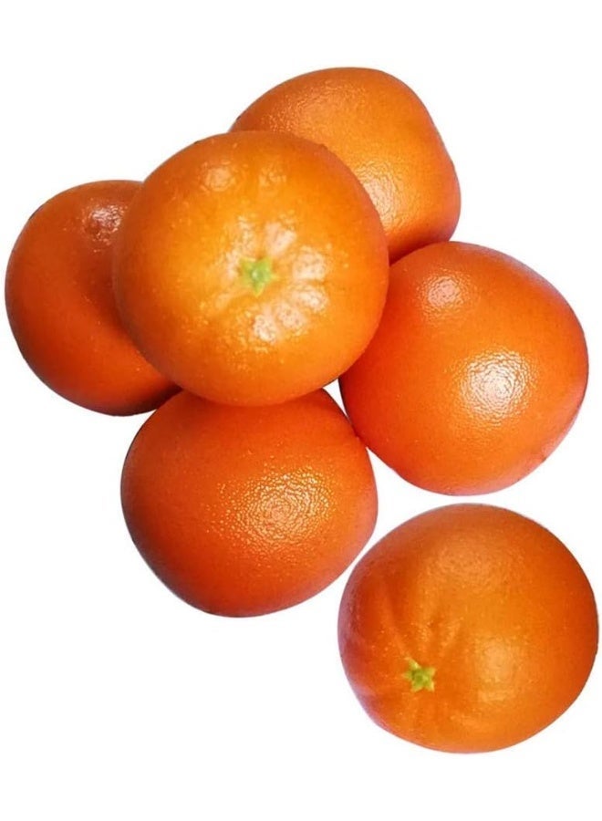 LATIFA 6 Pcs Lifelike Artificial Orange Tangerine Fruits Model for Home Kitchen Party Decoration - Image 1