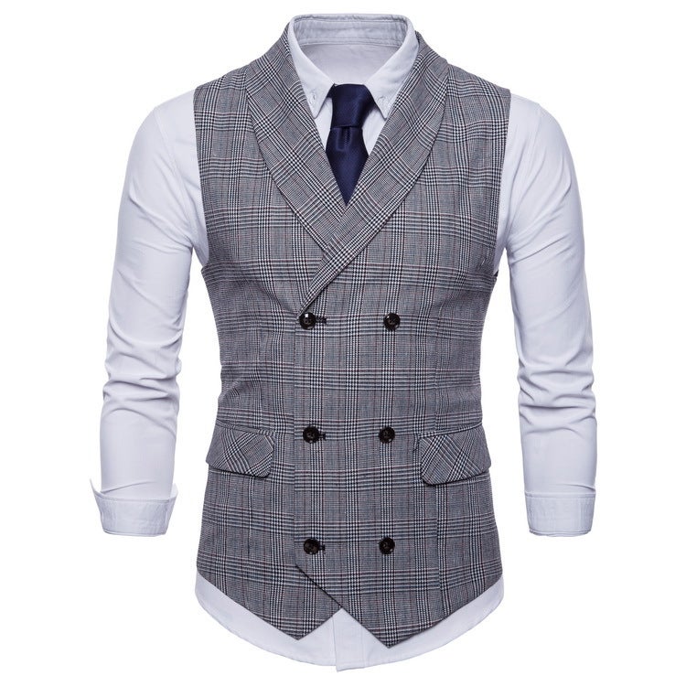 2018 Eaby New British Style Business Vest Men'S Fashion Slim Casual Plaid Top - Image 1