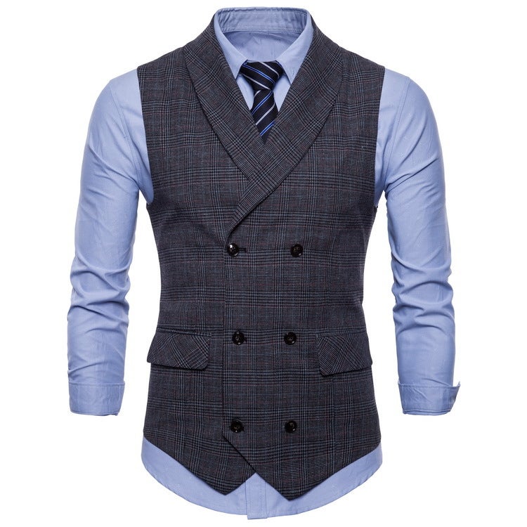 2018 Eaby New British Style Business Vest Men'S Fashion Slim Casual Plaid Top - Image 4