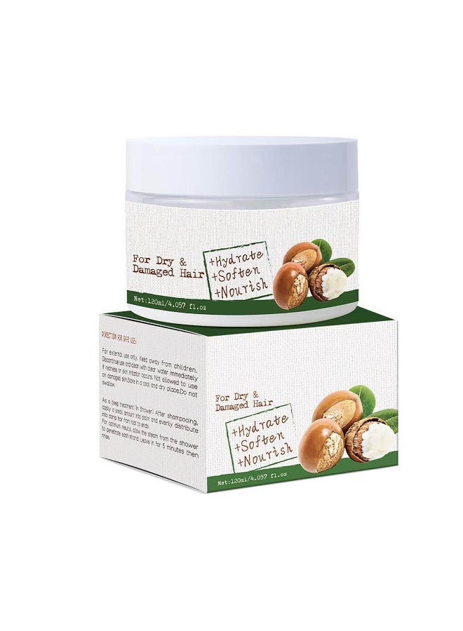 Generic 120ML Shea Butter Hair Mask Deep Nourishment Natural Moisturizer for Dry Damaged Hair 1 Piece Hair Care Treatment