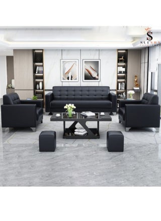 Sulsha جديد جودة عالية أريكة مكتب تصميم الترفيه مكتب انتظار أريكة صالة منطقة أريكة 5 مقاعد أريكة الاستقبال الحديثة 3 + 1 + 1 أسود - pzsku/Z9D09F83945B11D0A590BZ/45/_/1717248755/188ae50f-6d69-43a6-9731-6206e4a2590c