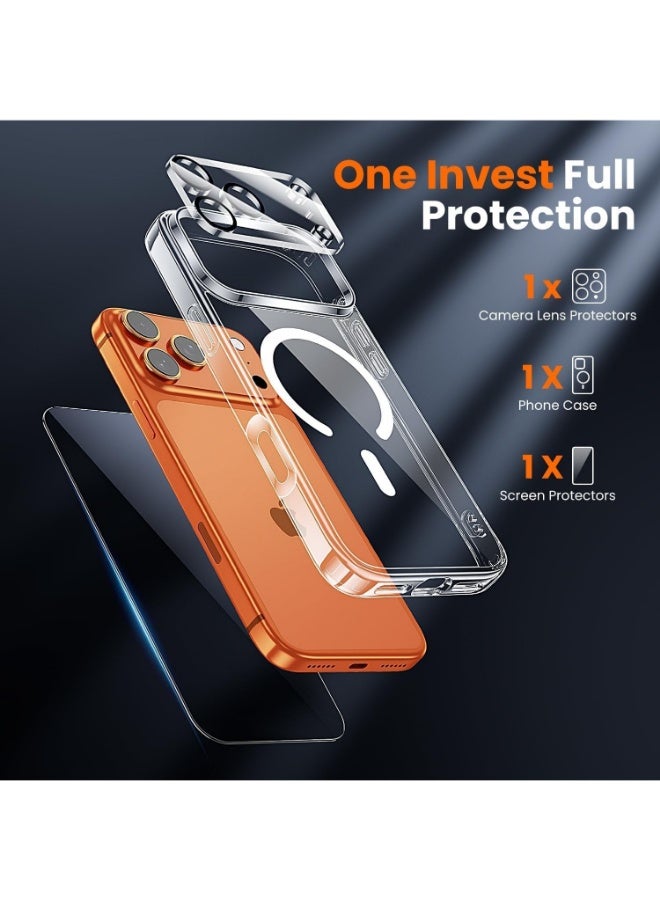 3in1 Privacy case for iPhone 17 Pro, a set consisting of a protective case that is scratch and yellowing-resistant in the short term and supports MagSafe wireless charging, a shatterproof privacy screen protector, and a glass camera protector, a complete set to protect your device from scratches, drops and breakage (3in1) - Image 2