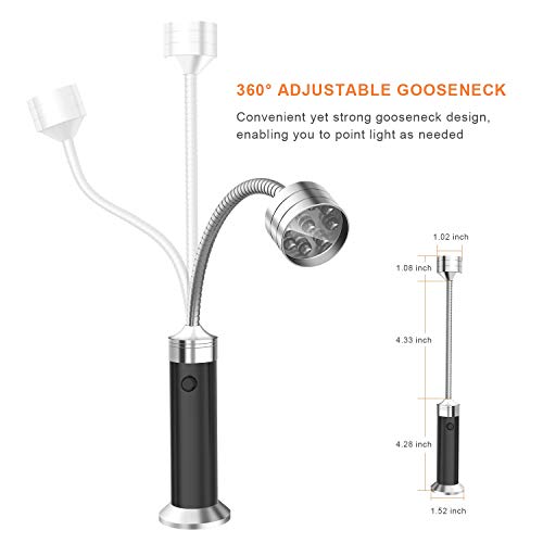 FIREOR Barbecue Grill Light Grilling Accessories for Outdoor, BBQ Magnetic LED Lights Flexible Gooseneck Weather Resistant, Men Dad Gifts Batteries Included 2 Pack (Black) - Image 3