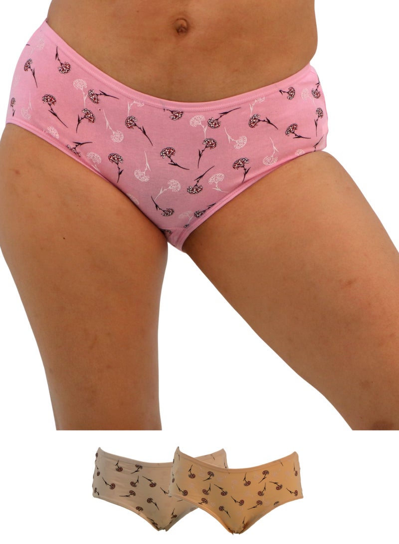 JOANNA JOANNA 123079 Women's Floral Design Mid Rise 3-Pack Panties, Multicolor  - Image 1