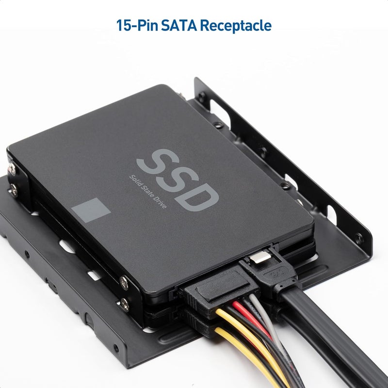 CableMatters 3-Pack 15 Pin SATA Power Splitter Cable - 8 Inches, SATA Power Y-Splitter Cable - Image 4