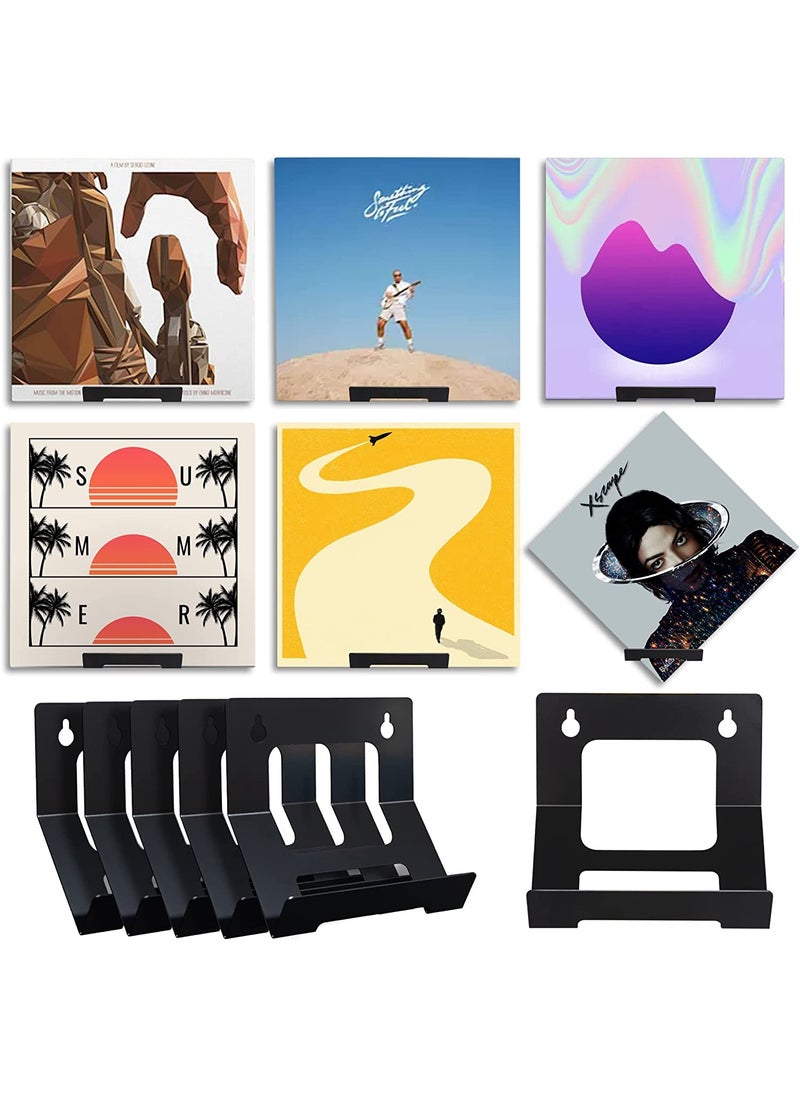 Generic INDIAN DECOR 25100 Vinyl Record Wall Mount 6 Pack Metal Record Holder for Albums Display Black  - Image 2