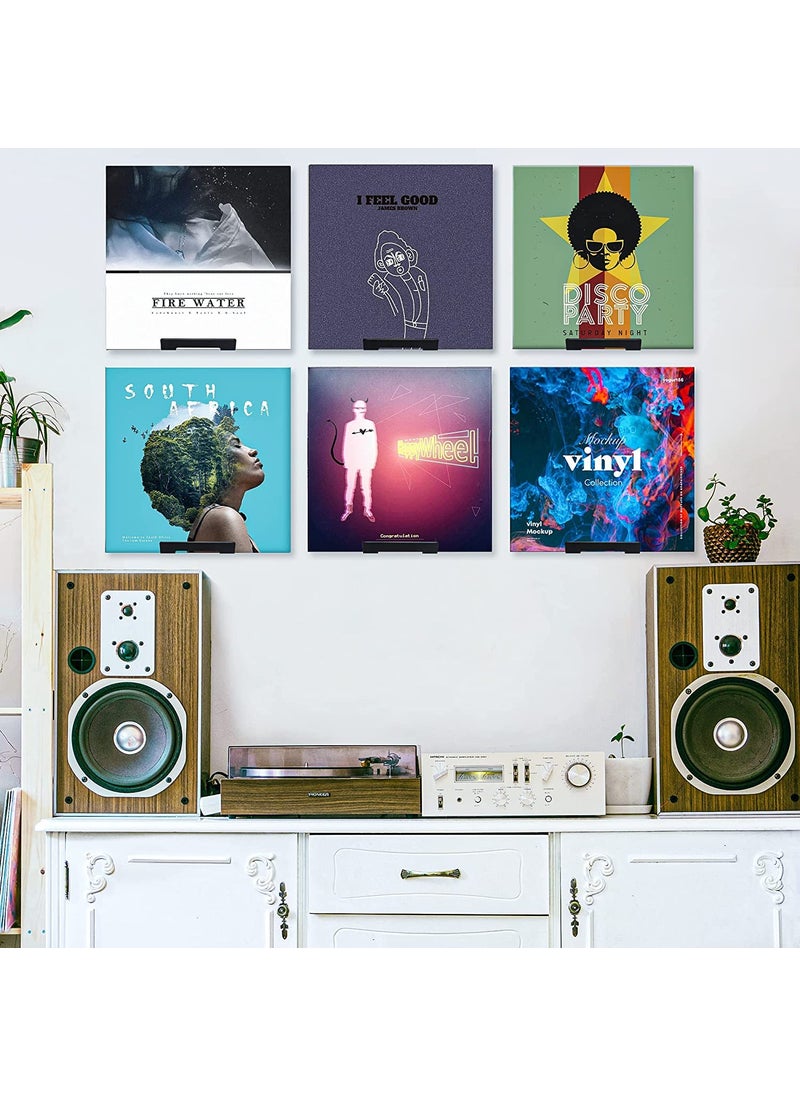 Generic INDIAN DECOR 25100 Vinyl Record Wall Mount 6 Pack Metal Record Holder for Albums Display Black  - Image 4
