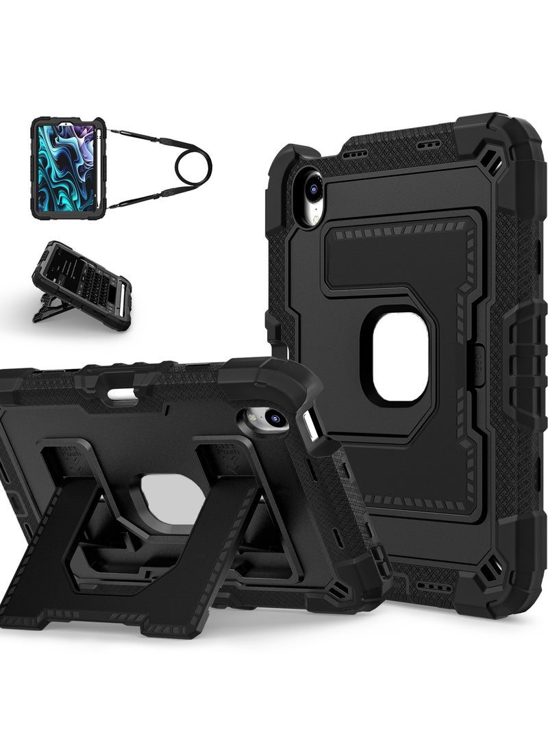 عام غطاء أطفال مقاوم للصدمات لآيباد ميني 6/7 مع حزام عنق وكتف - غطاء حماية من السقوط للأطفال.