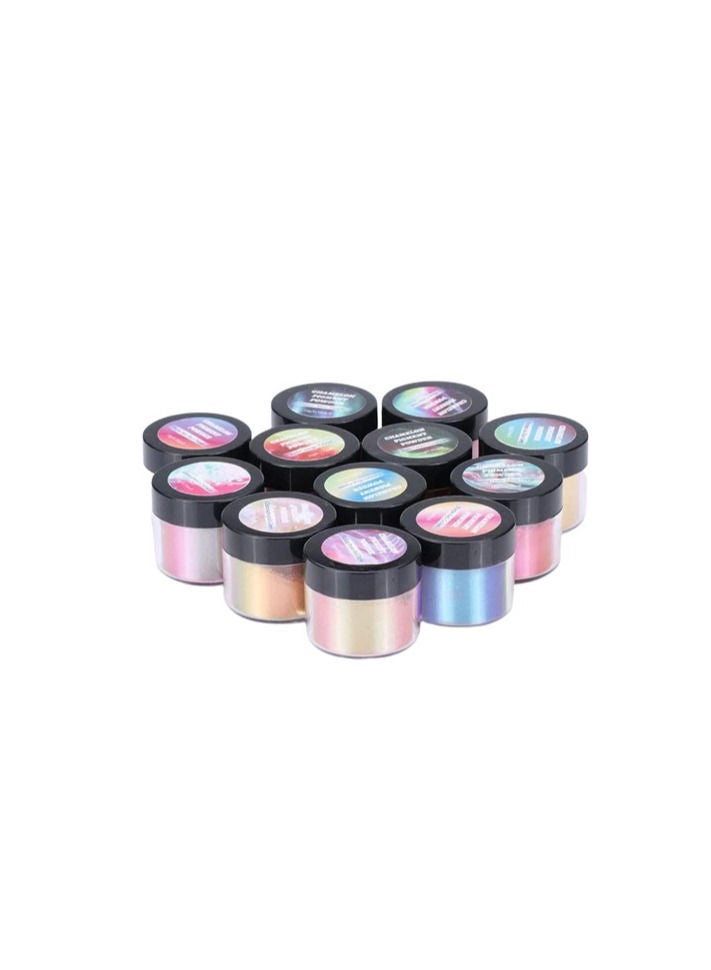 Resin Art Chamelon Mica Color Powder Set Of 5g x 12 Colors - Image 1