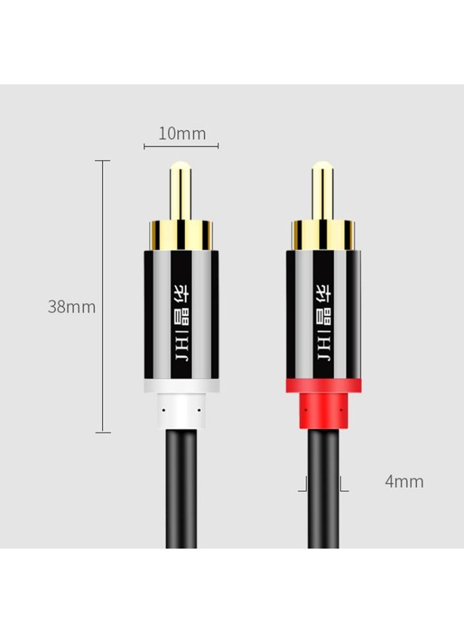 BURAQ JINGHUA 2RCA Double Lotus Plug Audio Cable Left/Right Channel Stereo Amplifier Connection Wire, Length: 3m  - Image 2