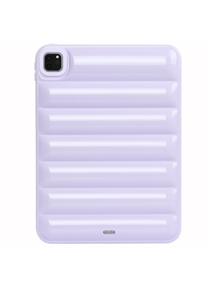 For iPad Pro 11 (2020)/(2021)/(2022) Anti-Dust Candy Color Tablet Shell Case Down Jacket TPU Cover - Purple - Image 2