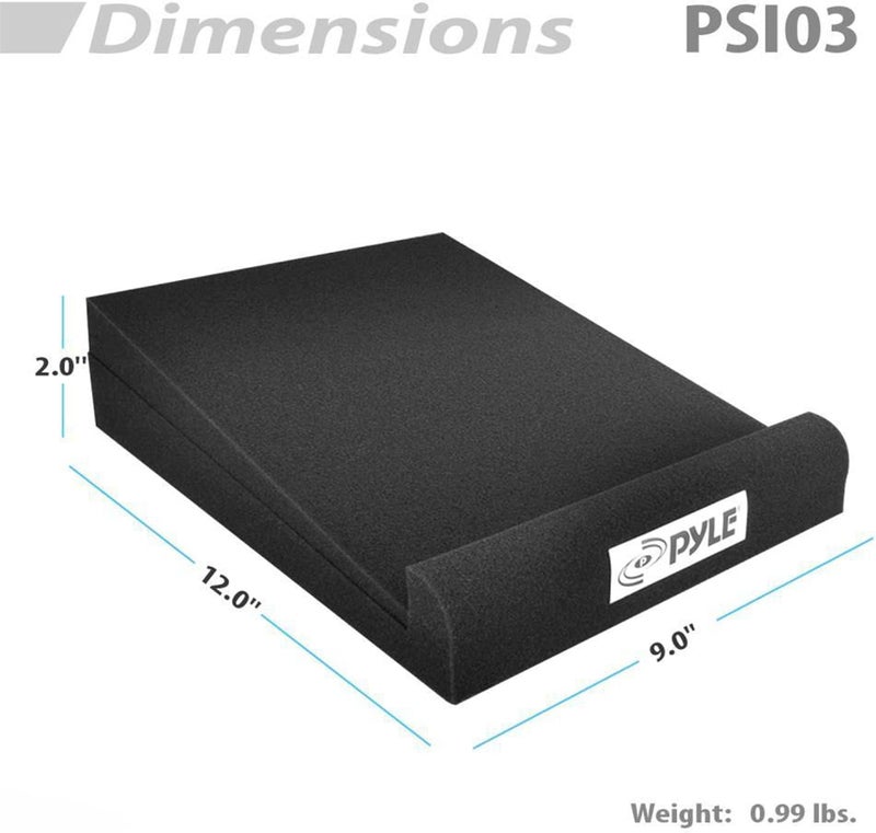 Pyle Sound Dampening Speaker Riser Foam - Audio Acoustic Noise Isolation Platform Pads Recoil Stabilizer For Studio Monitor, Subwoofer, Loud Speakers - PSI03 - Pack of 2,Black - Image 3