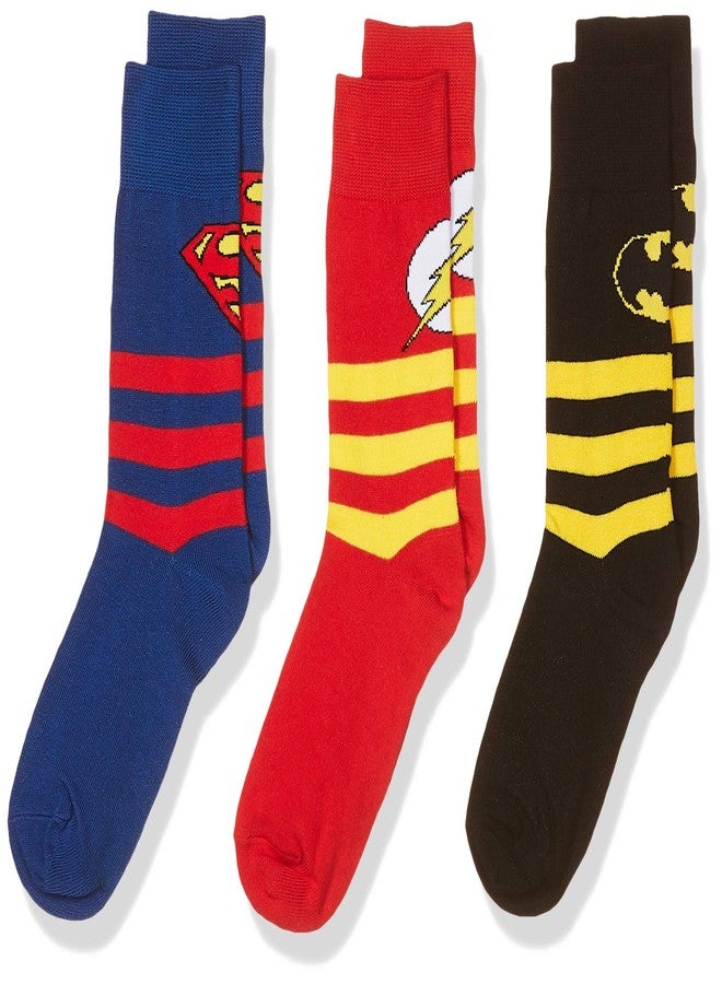 Balenzia Unisex-Child Cotton Calf Socks (Pack of 3) (JL/KDM/CCR-01_Blue, Red, Black_9-12yrs)
