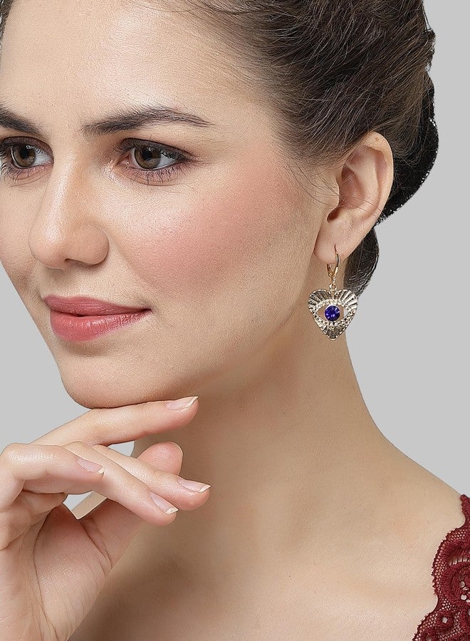 كارات كارت أقراط كاراتكارت مطلية بالذهب على شكل قلب وعين شريرة للنساء - Image 2
