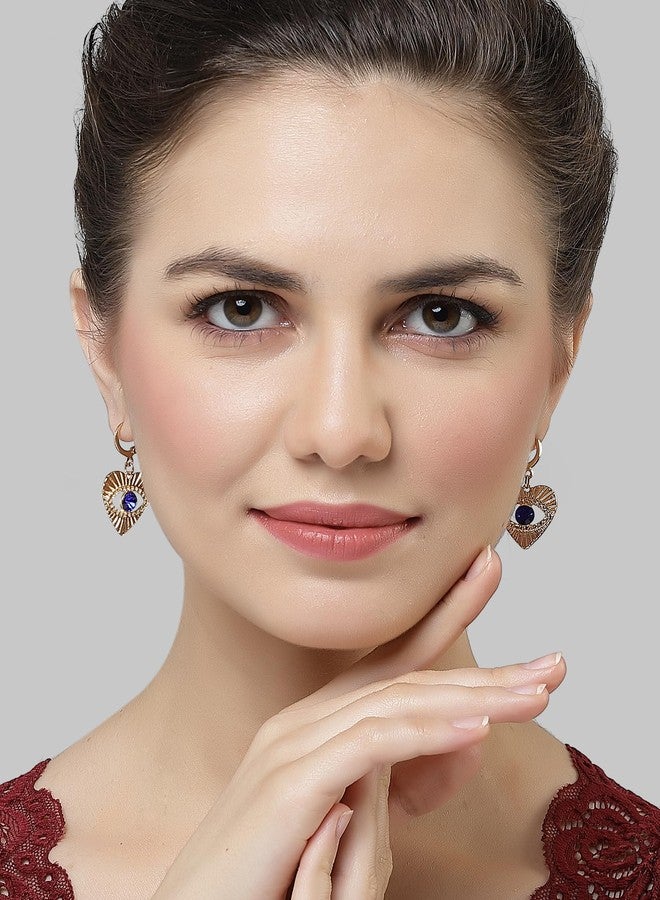 كارات كارت أقراط كاراتكارت مطلية بالذهب على شكل قلب وعين شريرة للنساء - Image 3