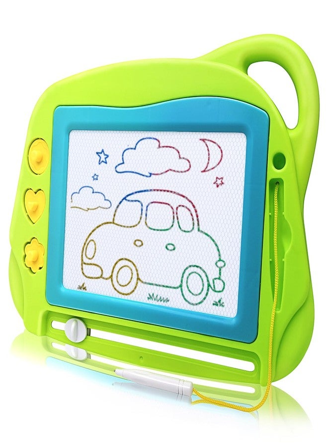 AiTuiTui Magnetic Drawing Board Mini Travel Doodle, Erasable Writing Sketch Colorful Pad Area Educational Learning Toy for Kid/Toddlers/Babies with 3 Stamps and 1 Pen (Green) - Image 1