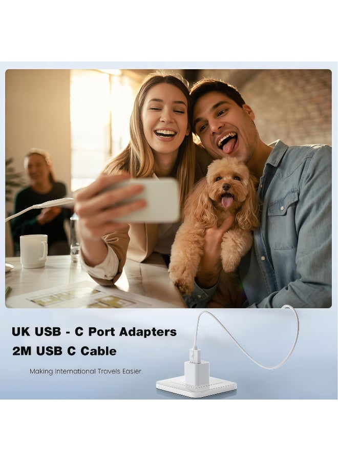 غولو شاحن سريع 40 واط لأجهزة آيفون | محول شاحن جداري سريع USB-C مع كابل USB-C بطول 2 متر، متوافق مع سلسلة آيفون من 8 إلى 14، وأجهزة آيباد، والعديد من هواتف أندرويد، ويدعم بروتوكولات الشحن السريع الرئيسية الأخرى مثل PD/QC/SCP/FCP/Samsung AFC/Apple 2.4A/BC. - Image 5