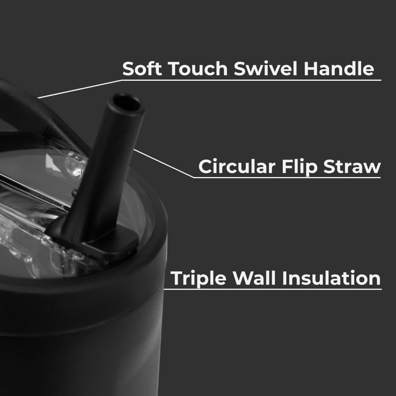 HydroJug Sport - Stainless Steel Tumbler with Straw, Vacuum Insulated, 32oz Leakproof Water Bottle, Ergonomic Design, Reusable, Dishwasher Safe, Rubber Base, Durable for Gym or Outdoors, Black - Image 2