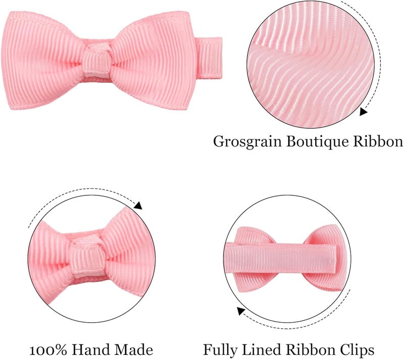 CÉLLOT Baby Hair Clips 50 Pieces 25 Colors in Pairs Fully Lined Baby Bows Hair Pins Tiny 2 Hair Bows Alligator Clips for Baby Girls Infants Toddlers (Mix Colors) - Image 2