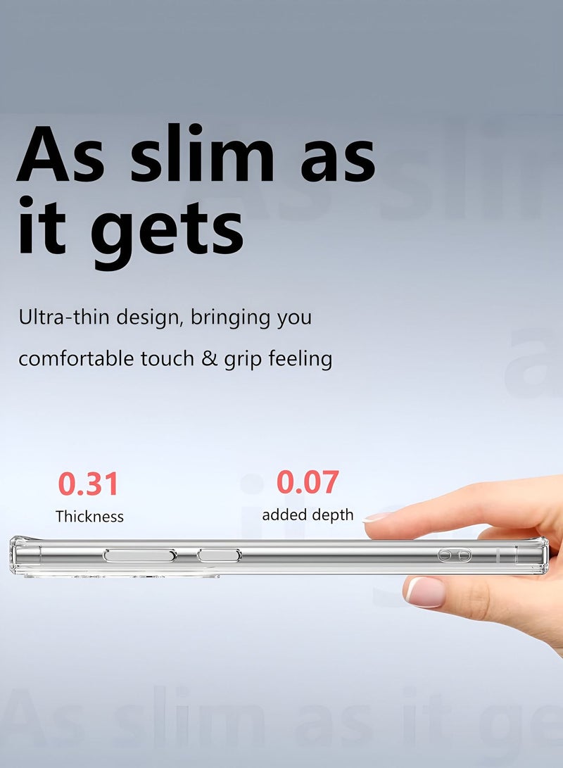 دبليو تيك جراب مغناطيسي سامسونج جالاكسي S23 الترا 2023 ، جراب هاتف خلفي من مادة TPU شفافة ومرنة ومقاوم للصدمات - شفاف - Image 5