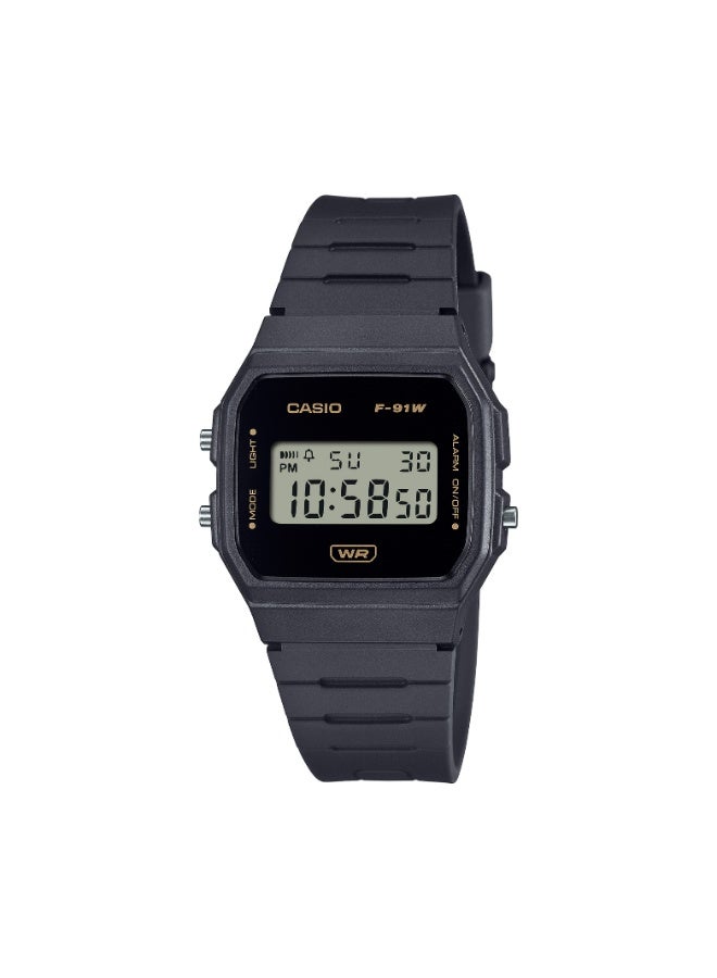 كاسيو ساعة كاسيو F‑91WB‑8ADF رقمية للجنسين، تصميم نحيف، بسوار رانِج بيولوجي، لون رمادي/أسود - Image 1