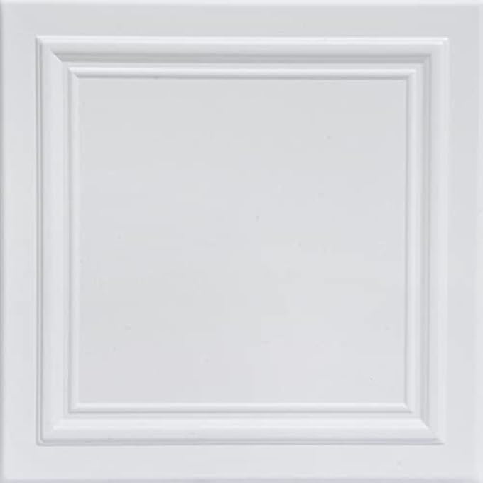 A LA MAISON CEILINGS R24 LINE ART FOAM GLUE-UP CEILING TILE (21.6 SQ. FT./CASE), PACK OF 8, ULTRA PURE WHITE - SATIN (BEHR) - Image 2