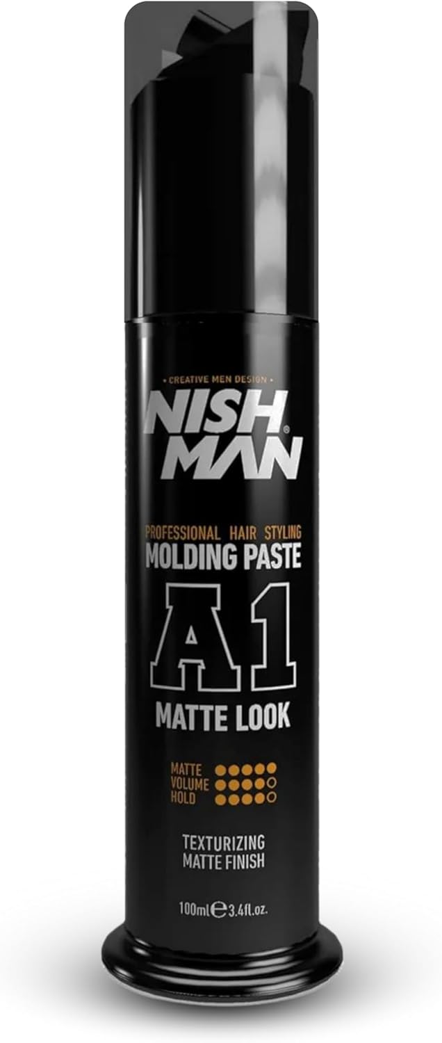 NISHMAN Hair Styling Molding Paste A1 Matte Look 100ml Strong Hold Matte Finish and LongLasting Styling for Men Professional Hair Wax for Volume Texture and a Natural Look