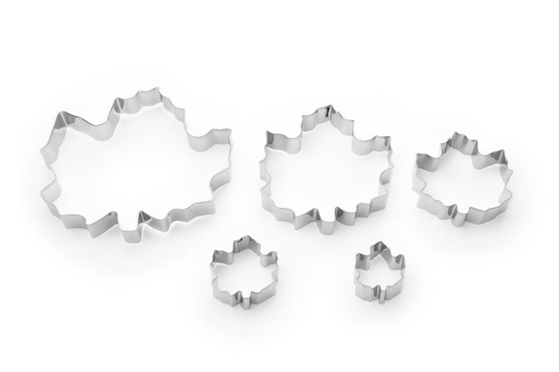Fox Run Maple Leaf Cookie Cutters, 5 piece, Silver - Image 1