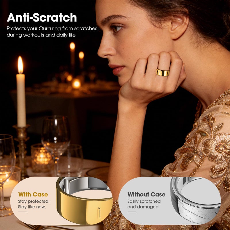 BandRain High-Gloss Plated Covers Compatible with Oura Ring Gen 4/Oura Gen 3 Cover, Anti-Scratch Ultra-Thin TPU Ring Protector Case Accessories for Women Men - Not for Oura 4 Ceramic - Image 4