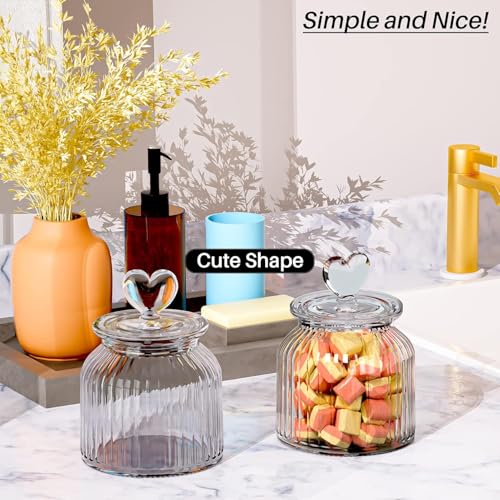 bellemax Pop Glass Jar and Container With Airtight Silicone Seal Lid, Glass Jars For Kitchen Storage, Food Storage Containers For Spices, Dry Foods, Honey, Aachar (700ML - Love POP Jars, Set of 3) - Image 3